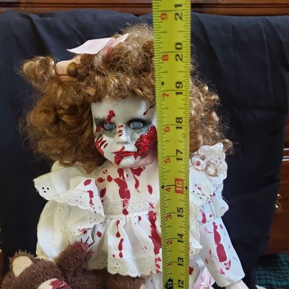 OOAK Creepy Porcelain Doll and Bear - Picture 4 of 4